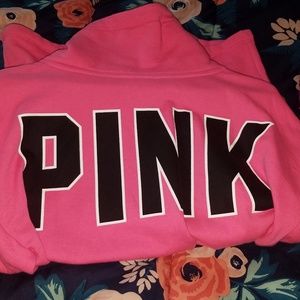 Vs pink cowl neck half zip
